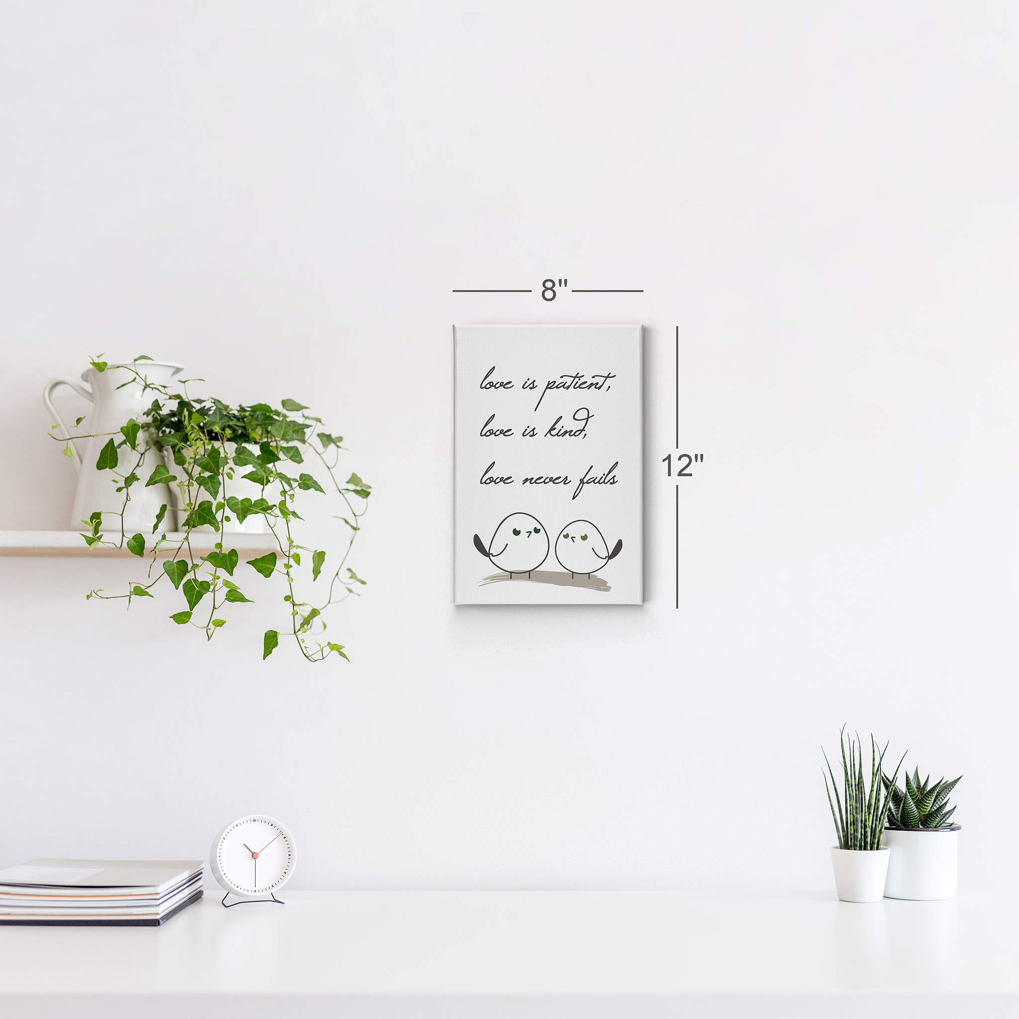 Inspirational 'Love is Patient Love is Kind' Scripture Wall Art Canvas Print - 40x30 Ready to Hang Home Decor for Living Room, Bedroom & Office - Made in USA