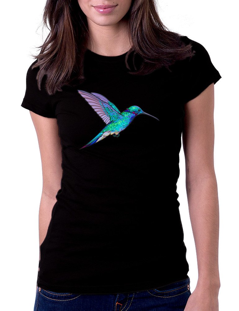 Gbond Apparel Women's Cute Hummingbird Graphic T-Shirt - Soft Cotton Casual Tee for Everyday Wear, Street Style & Summer Outfits