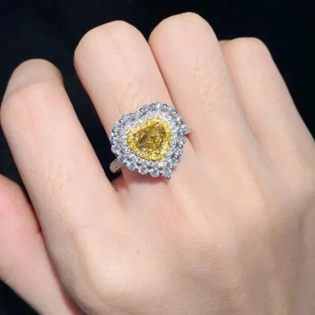 18K Gold Diamond Ring for Women - Natural Gemstone Engagement Wedding Band - Elegant Classic Fine Jewelry Gift for Anniversary, Valentine's Day & Special Occasions