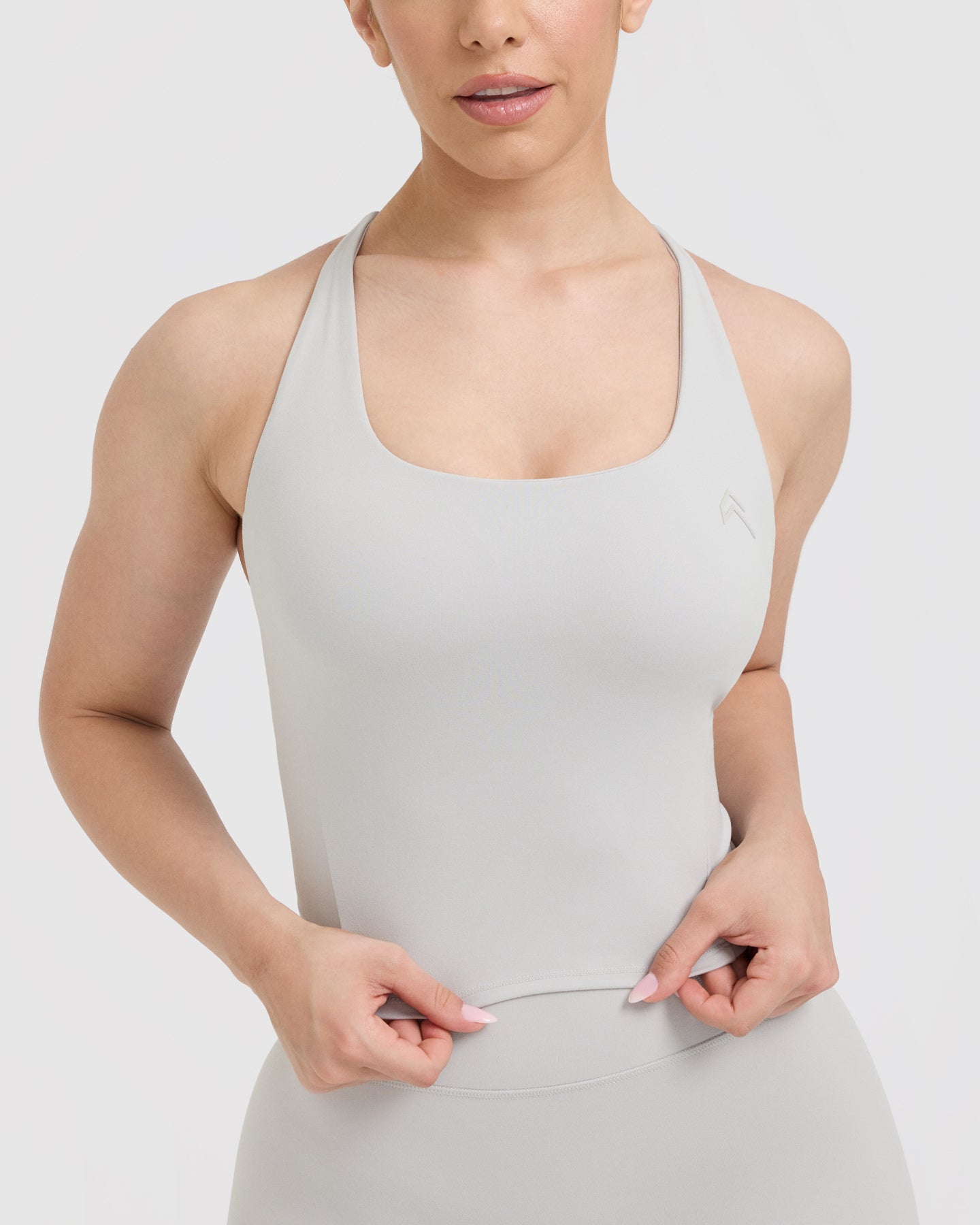 Timeless Square Neck Mid Vest for Women - Light Grey Casual Sleeveless Top | Perfect for Layering, Office Wear & Summer Outfits