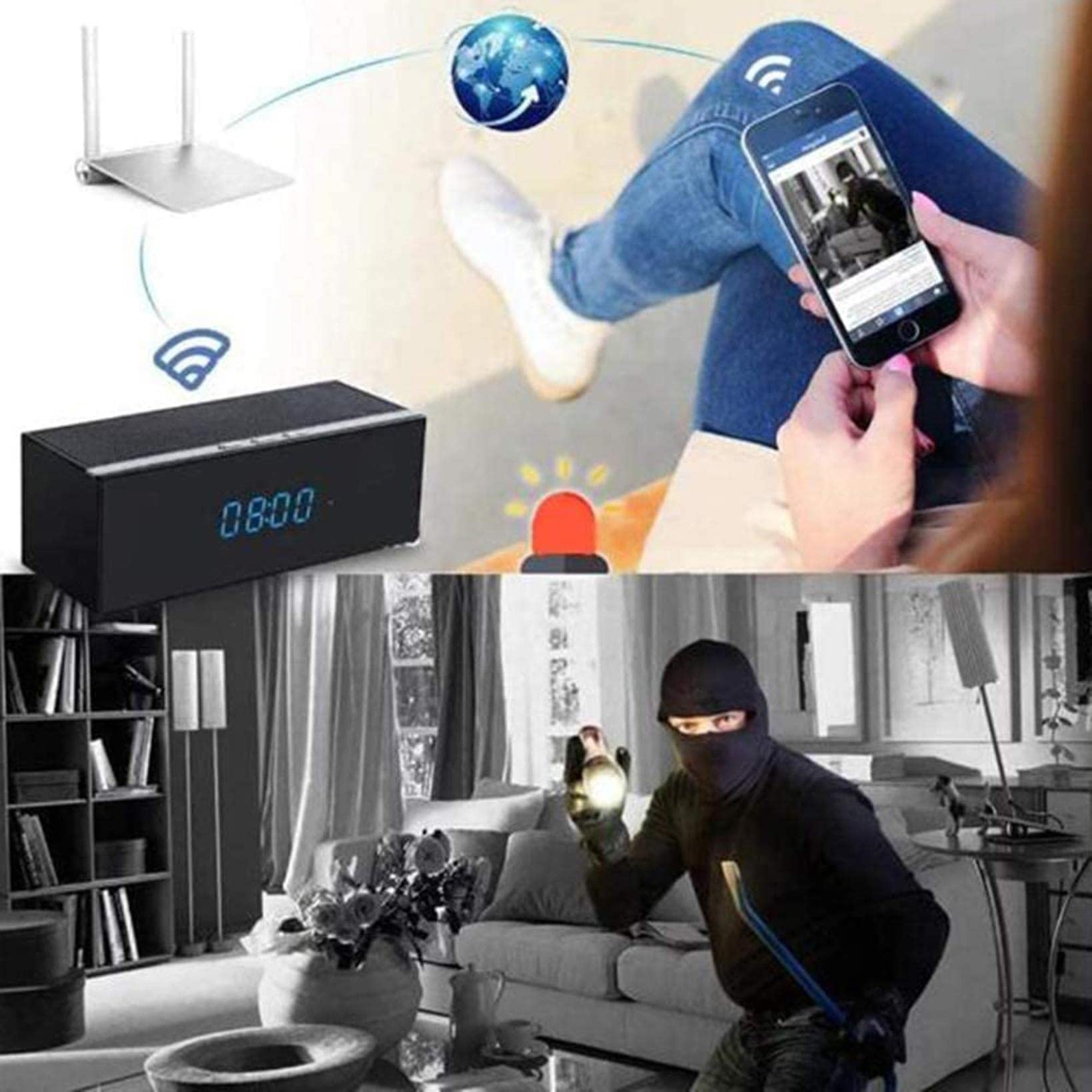 AADECOR Hidden Small Video Clock Camera - 1080P Wireless Spy Camera with Speaker, Mini CCTV for Indoor & Outdoor Surveillance - Includes 32GB Storage - Perfect for Home Security, Office Monitoring, and Nanny Cams
