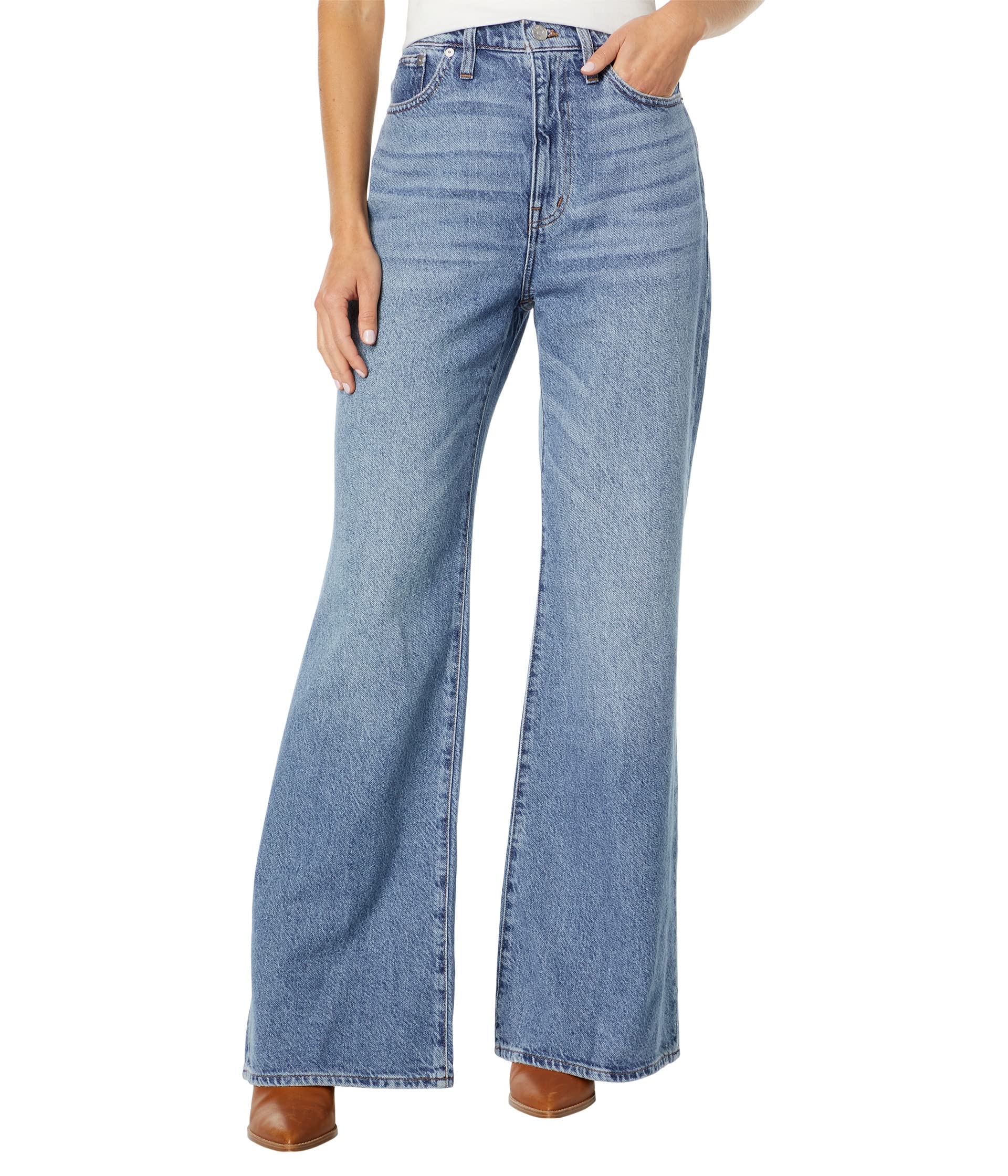 Madewell Baggy Flare Jeans for Women - High Waist Vintage Denim Pants in Cantwell Wash | Casual & Boho Outfit Essential