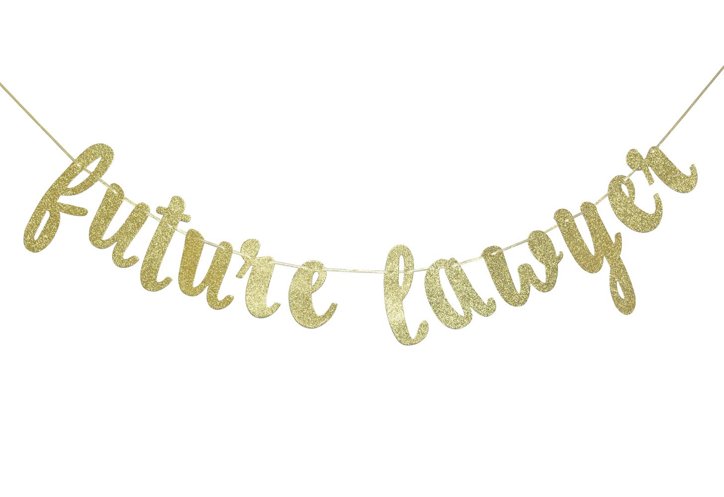 Future Lawyer Glitter Gold Banner - Law School Graduation Decorations for Wall, Party & Celebration - Perfect for Graduation Ceremony, Office Decor & Lawyer Gifts (Gold)