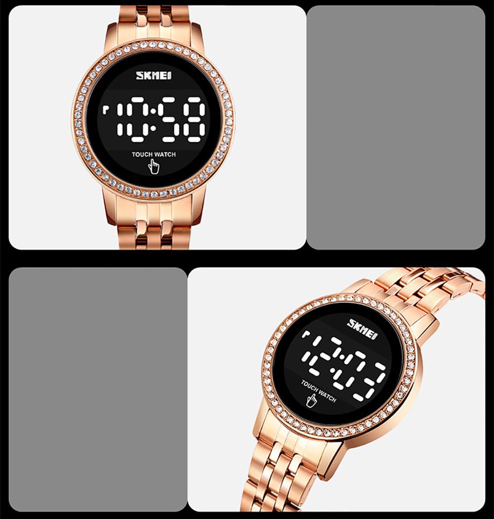 Gosasa Luxury Women's Watch - LED Touch Screen Digital Watch for Women, Waterproof Quartz Business Wristwatch, Elegant Ladies Watch for Office, Party & Everyday Wear