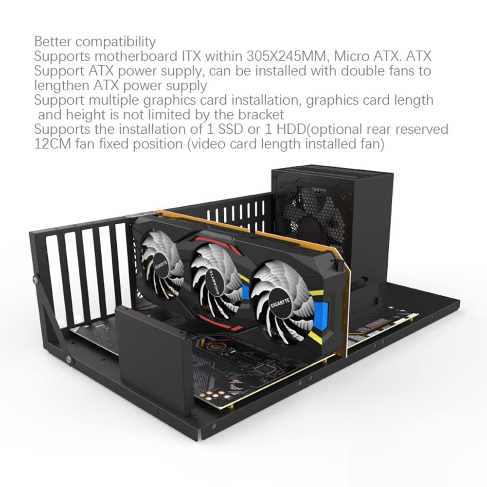 BEEOFICEPENG 3x Motherboard Holder - Heavy Duty ETH Mining Frame with Thickened Platform for ITX & Crypto Mining Rigs - Perfect for Home Mining Setup & GPU Mining Farms