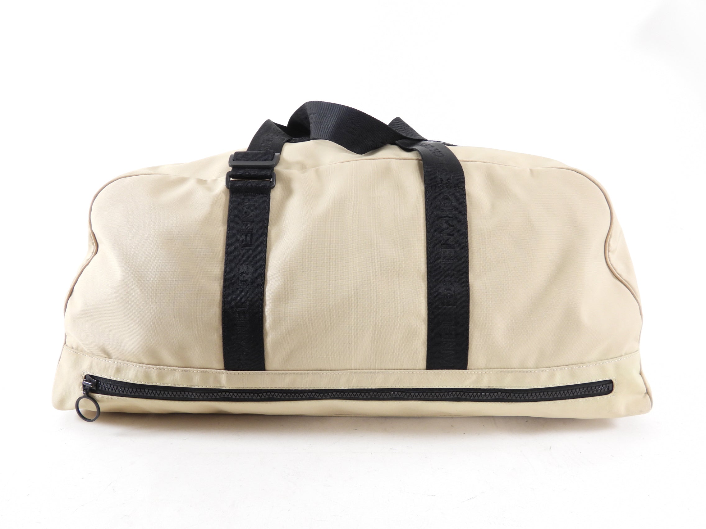 Vintage Chanel Sport 2002 XL Beige Nylon Duffle Bag - Travel Duffel for Women, Gym Bag, Weekend Getaway & Luxury Designer Tote