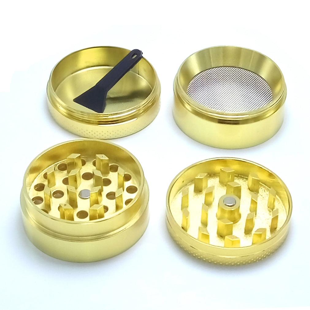 40MM 4 Layers Gold Coin Weed Grinder - Zinc Alloy Herb Crusher with Pollen Catcher - Perfect for Grinding Herbs, Spices & Tobacco - Ideal for Home Use, Travel & Outdoor Activities