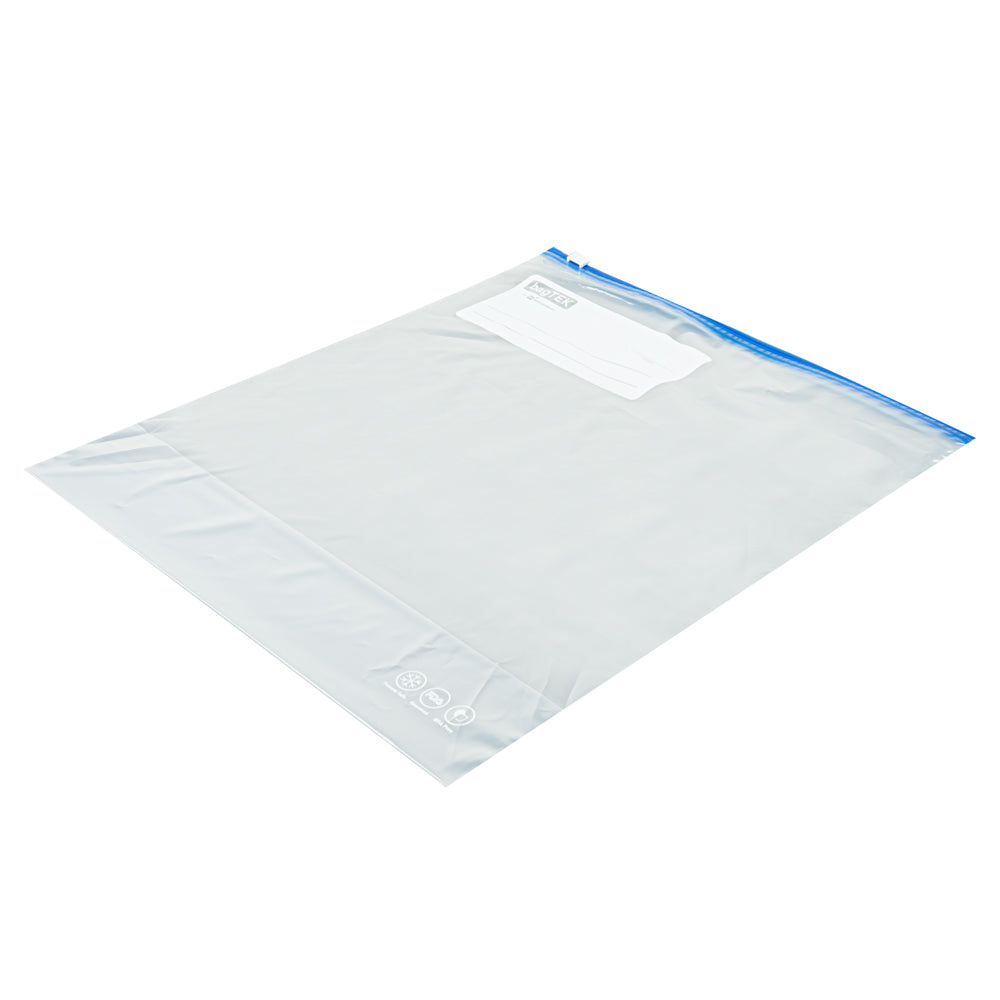 BPA-Free 2 Gallon Clear Plastic Slider Freezer Bags with Expandable Bottom & Write-On Labels - 25 Count Box (13x5x15 inches) - Perfect for Meal Prep, Freezing & Food Storage