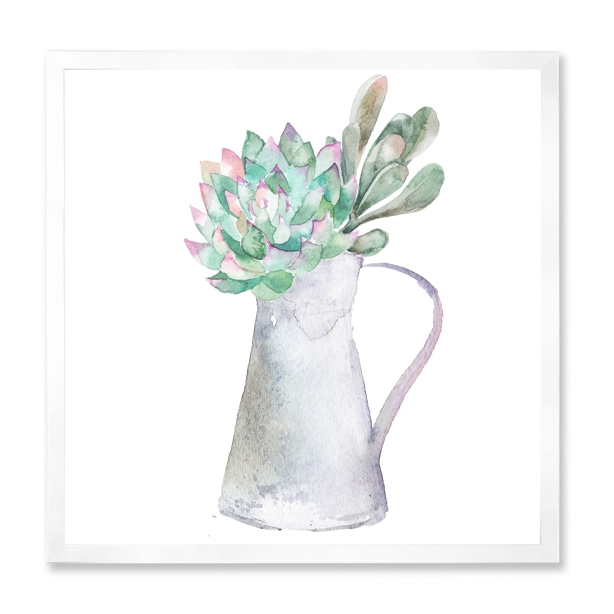 DesignQ Succulent Plant Wall Art - Traditional Framed Home Decor for Living Room, Bedroom & Office | Perfect Housewarming Gift for Plant Lovers