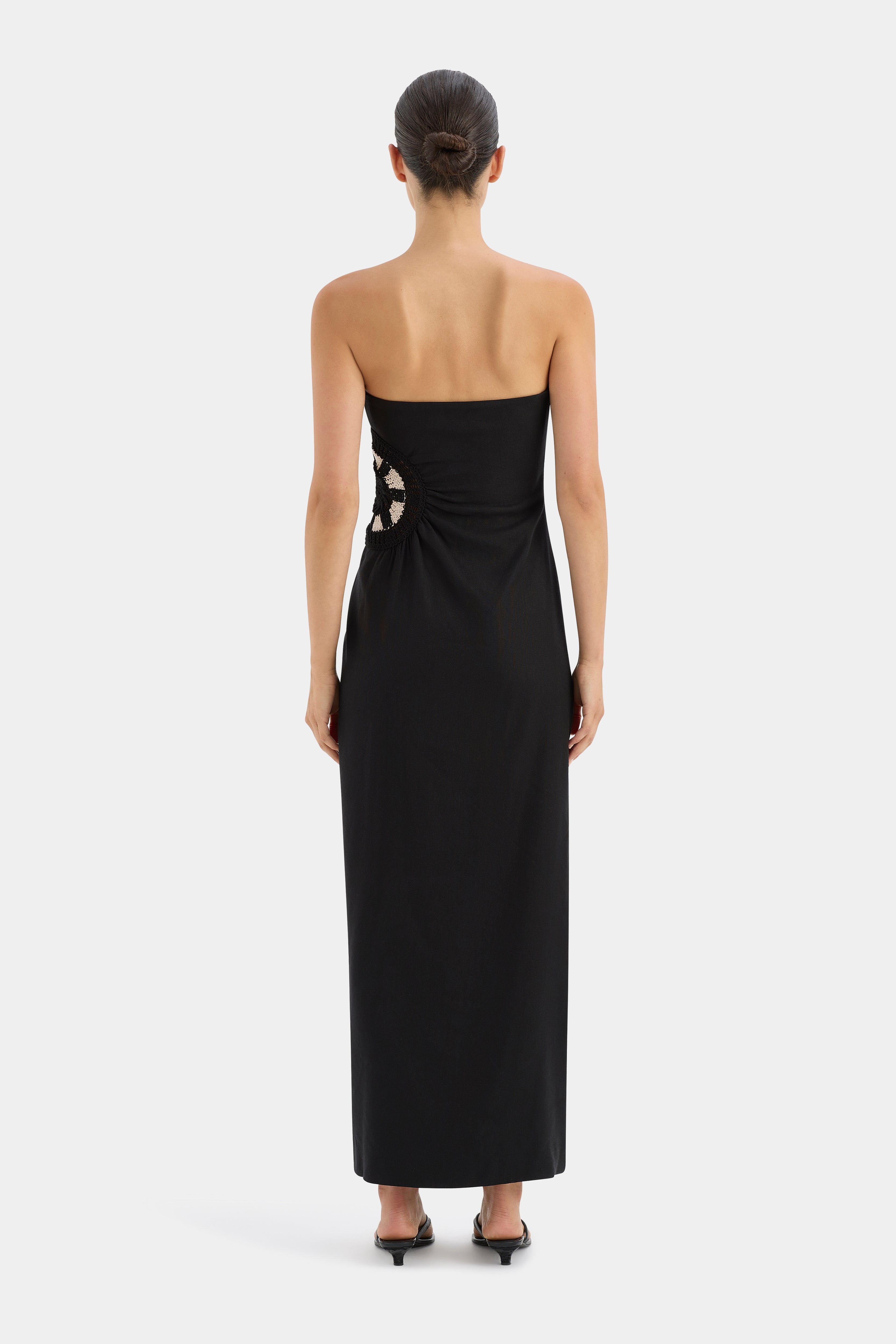Elegant Strapless Midi Dress for Women - Flowy Summer Cocktail Party & Wedding Guest Dress - Perfect for Beach Vacations & Date Nights