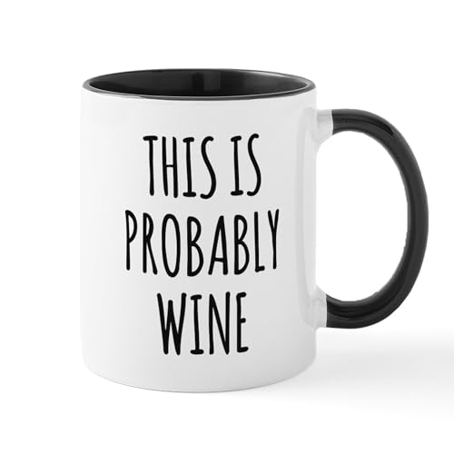 White/Black Inside - This Is Probably Wine Mug Mugs