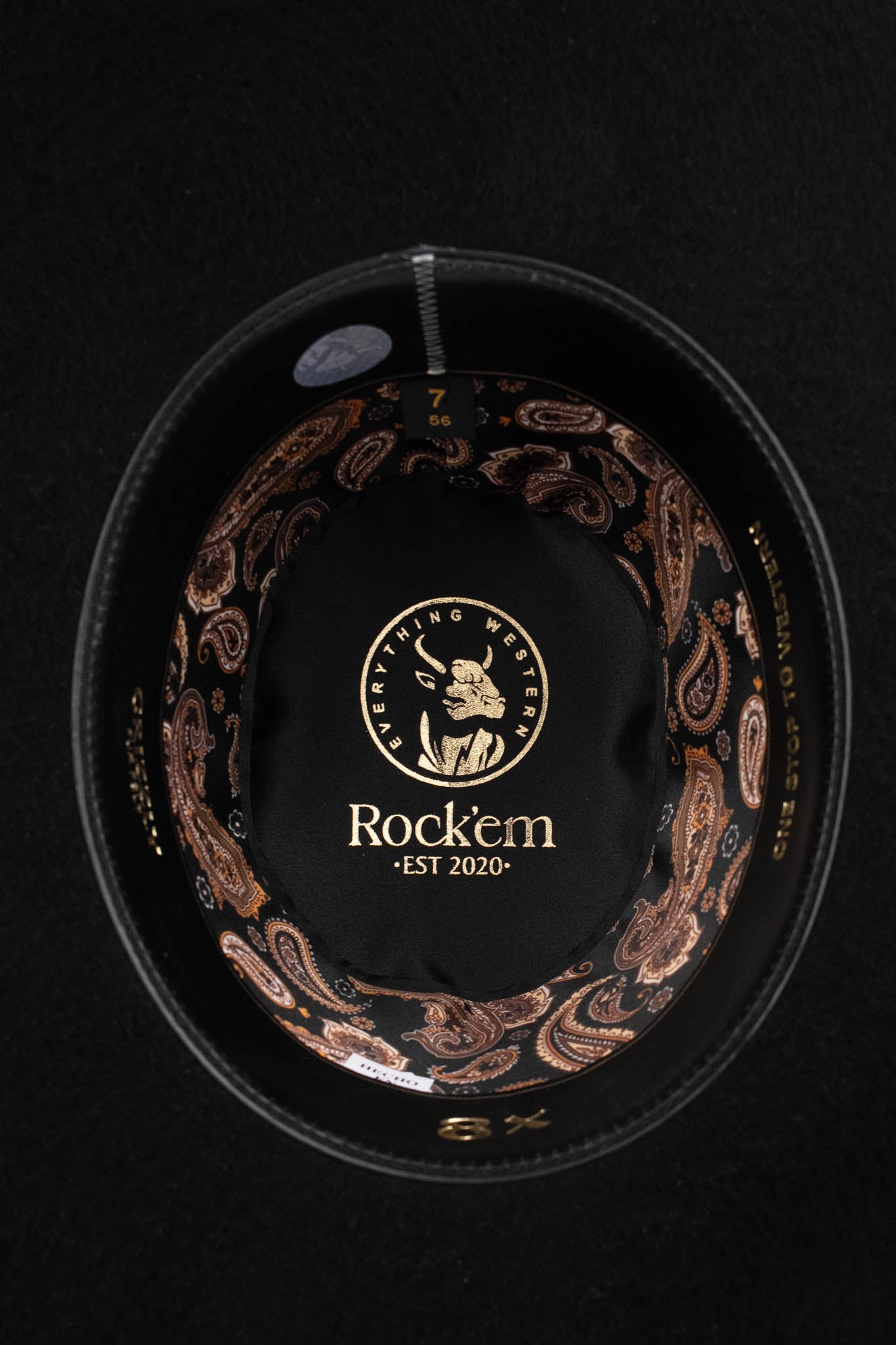 Rock'em 8X Black Grizzly Fur Open Crown Felt Cowboy Hat for Men - Western Rodeo, Ranch Work & Outdoor Adventures
