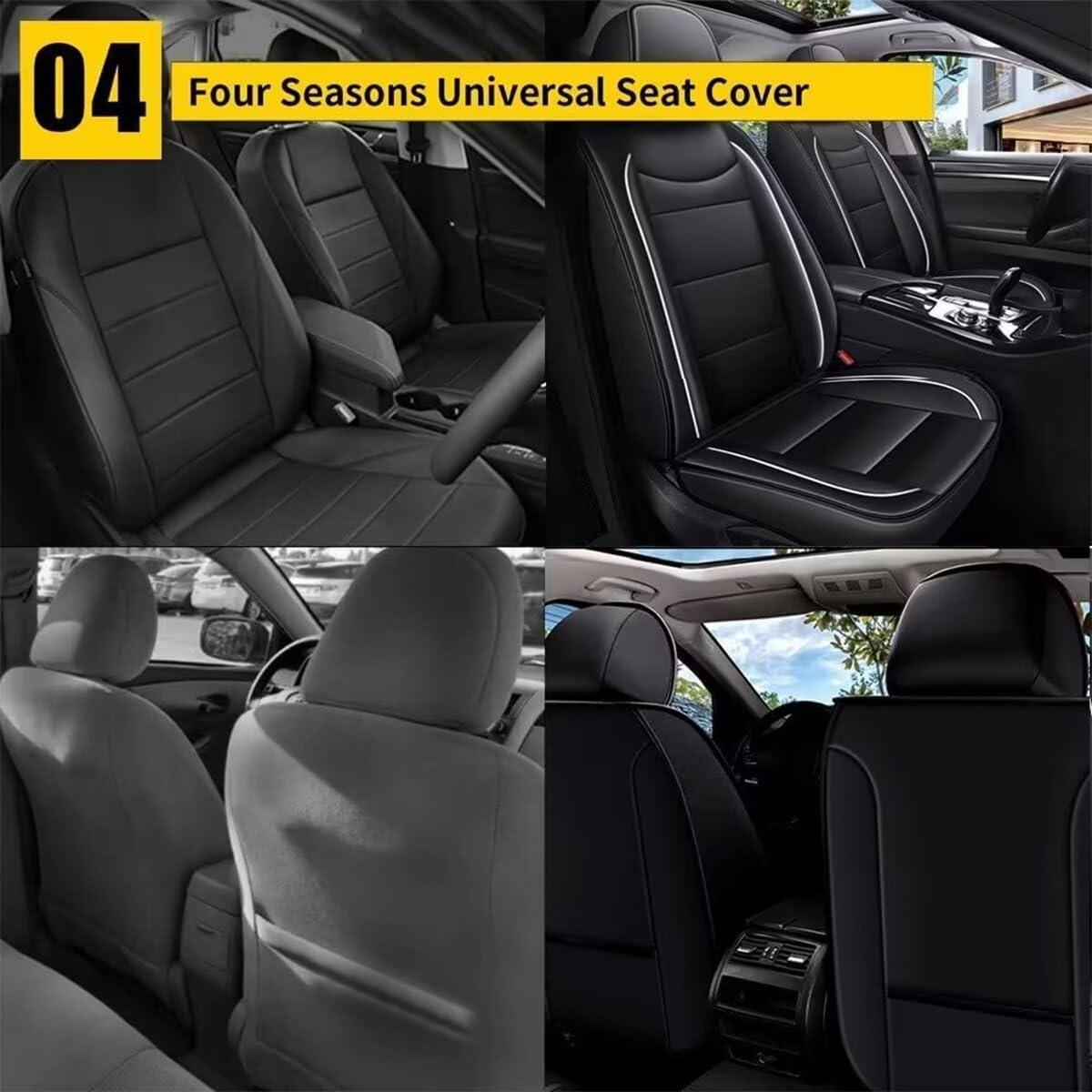 Premium Faux Leather Car Seat Covers for Kia Forte 2010-2024 - 2-Piece Front Set in Black | Universal Fit, Comfort & Protection | Perfect for Daily Commute, Road Trips & Car Interior Upgrade