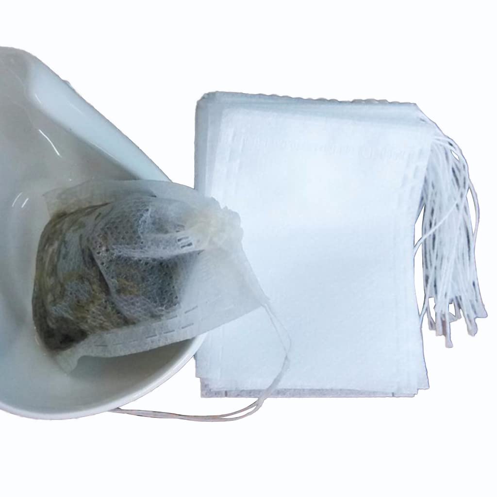 100Pcs Empty Heat Seal Tea Bags - Premium Filter Paper for Loose Leaf Tea, Herbs & DIY Blends | White, Food-Grade & Eco-Friendly | Perfect for Home Brewing, Gifts & Tea Parties