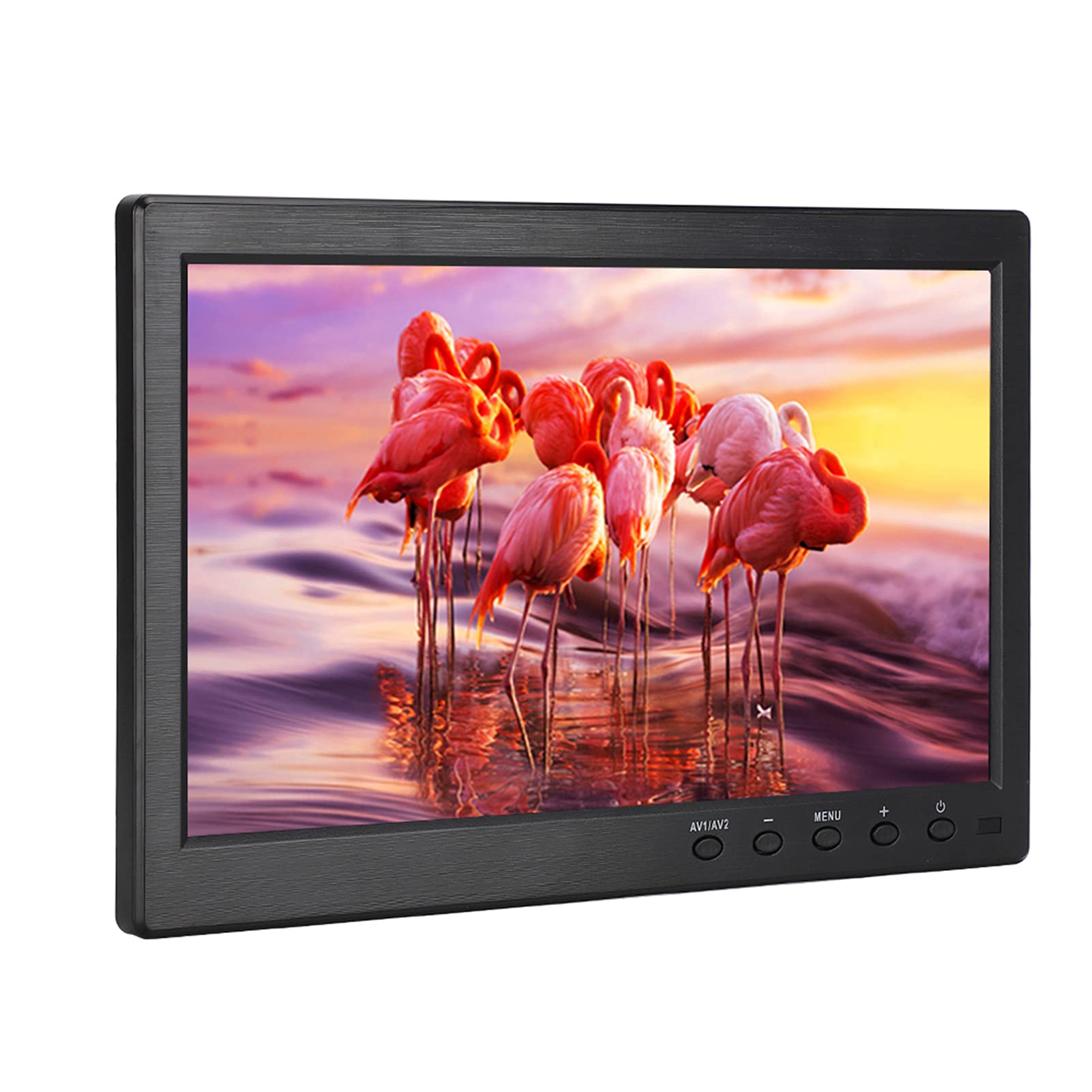 10.1 Inch Full HD 1920x1080 TFT LCD Monitor with Low Blue Light, Dual Speakers, AV/VGA/HDMI/BNC Inputs - Ideal for Office, Home, and Security Surveillance