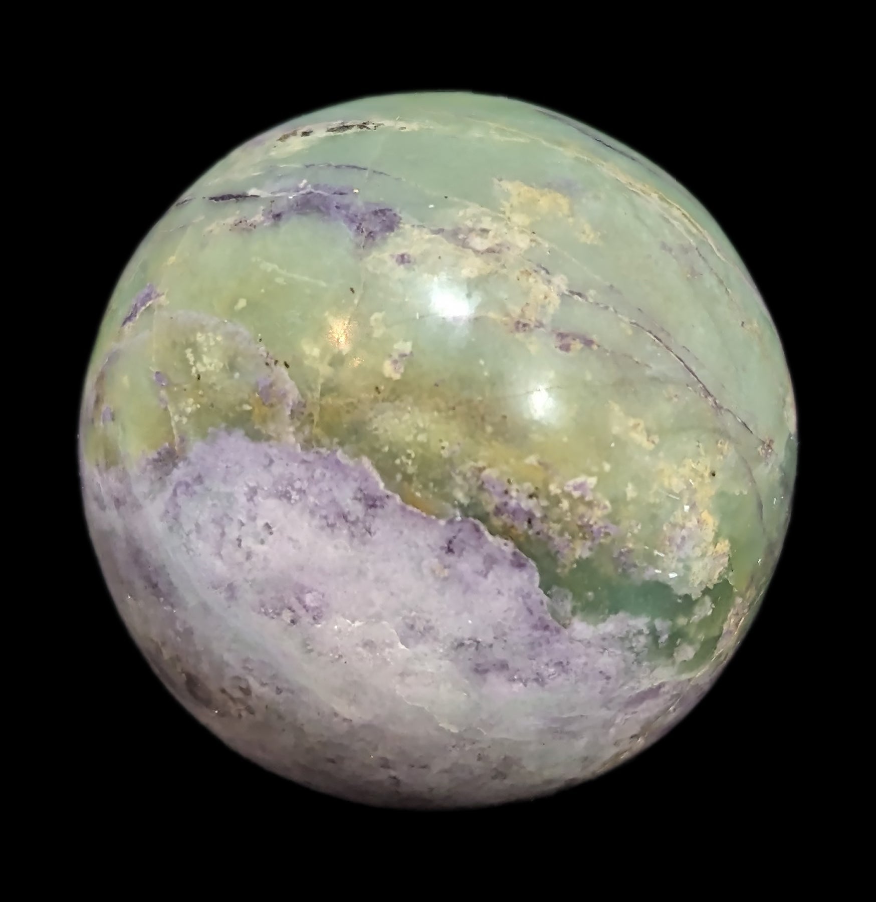 Natural Bolivianite Crystal Sphere - Healing Stone for Meditation, Reiki & Energy Work - Perfect for Home Decor, Spiritual Gifts & Yoga Space Enhancement