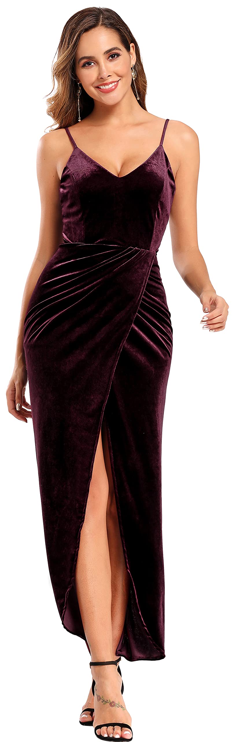 Babalet Velvet Bodycon Dress for Women - Cocktail & Prom Party