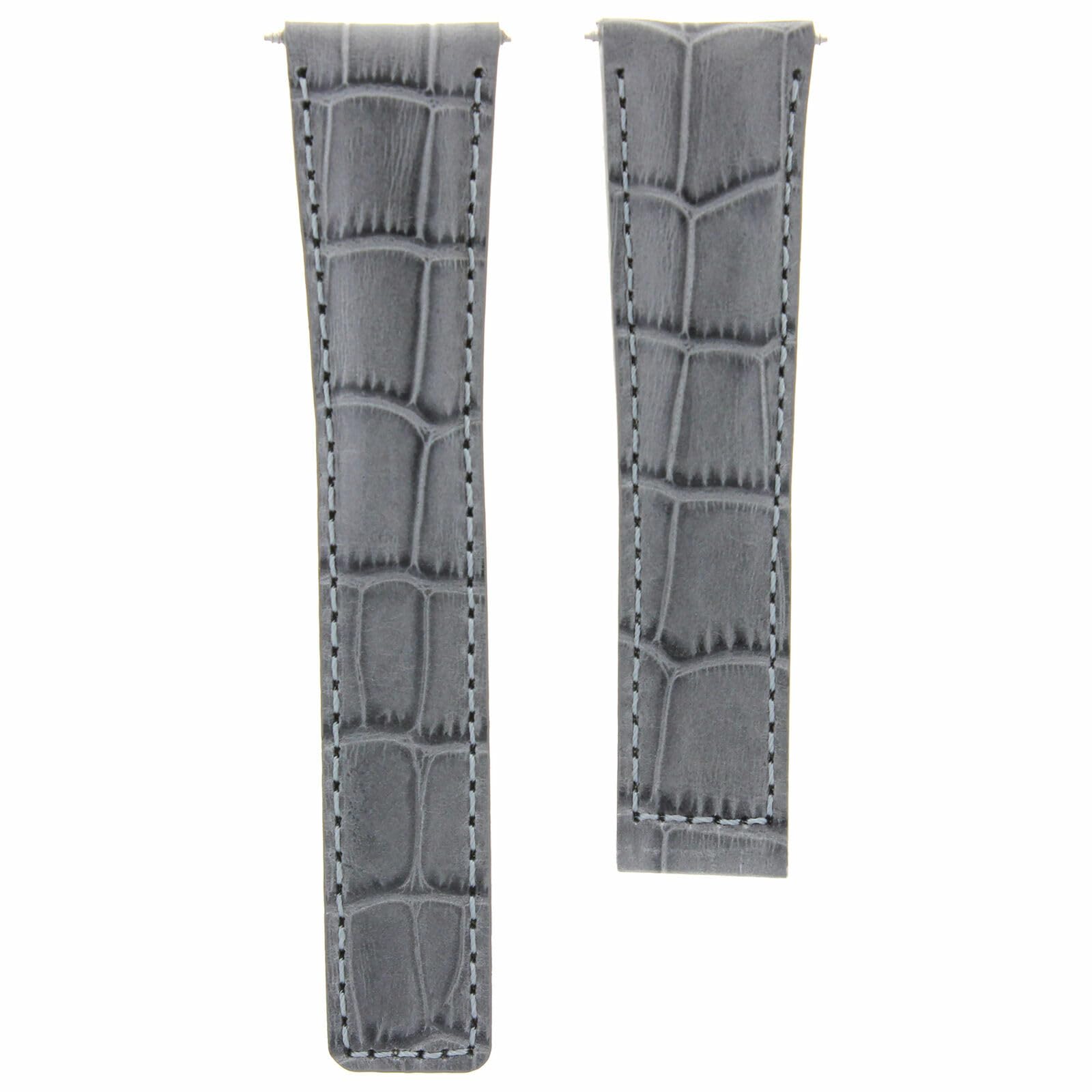 22mm Genuine Leather Watch Band Strap with Deployant Clasp - Compatible with TAG Heuer Carrera (Gray) | Premium Replacement Watch Strap for Men's Luxury Watches | Business, Office & Formal Occasions