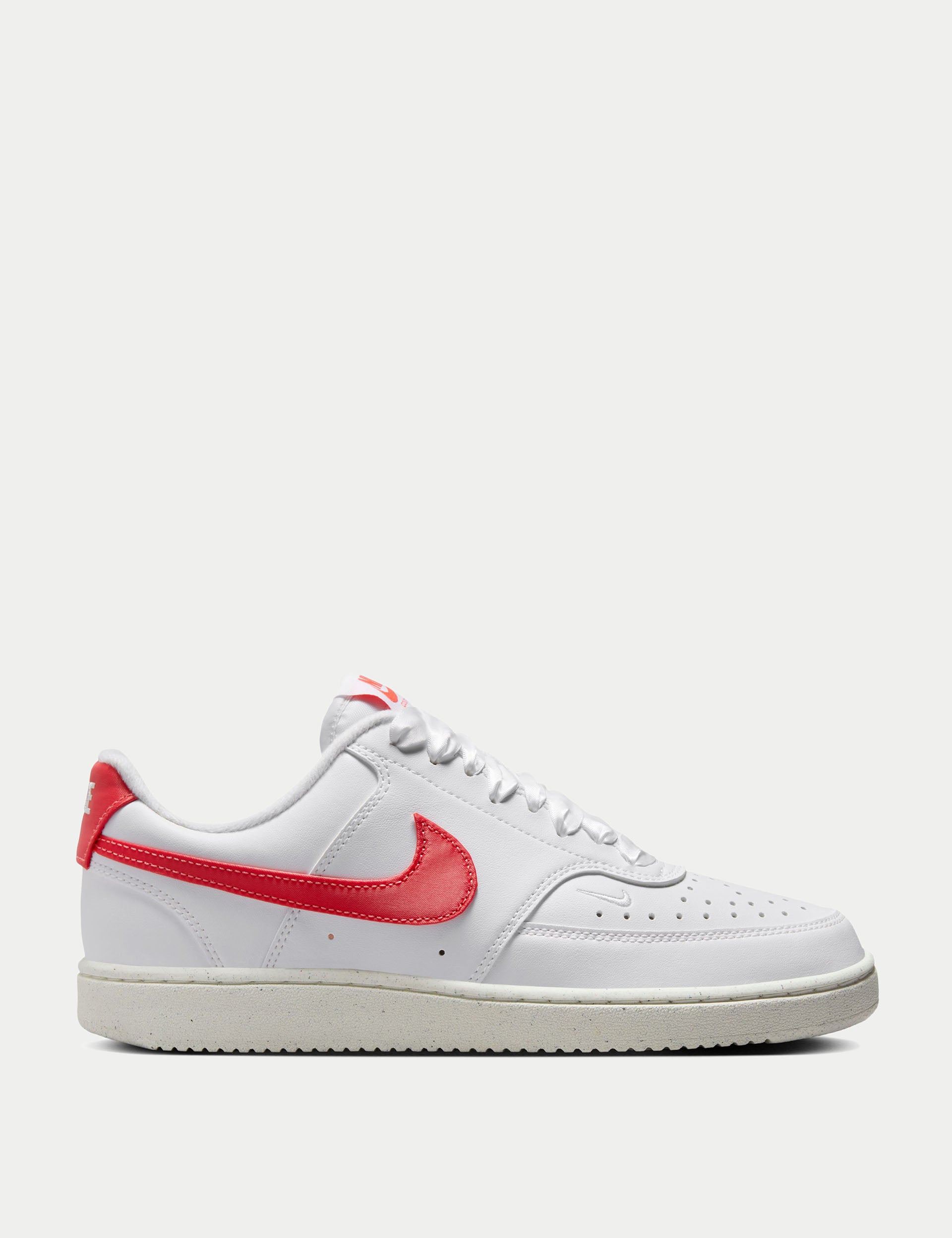 Nike Court Vision Low Next Nature Sneakers - White/Magic Ember/Sail | Eco-Friendly Basketball & Casual Shoes for Men | Perfect for Streetwear, Gym & Everyday Wear