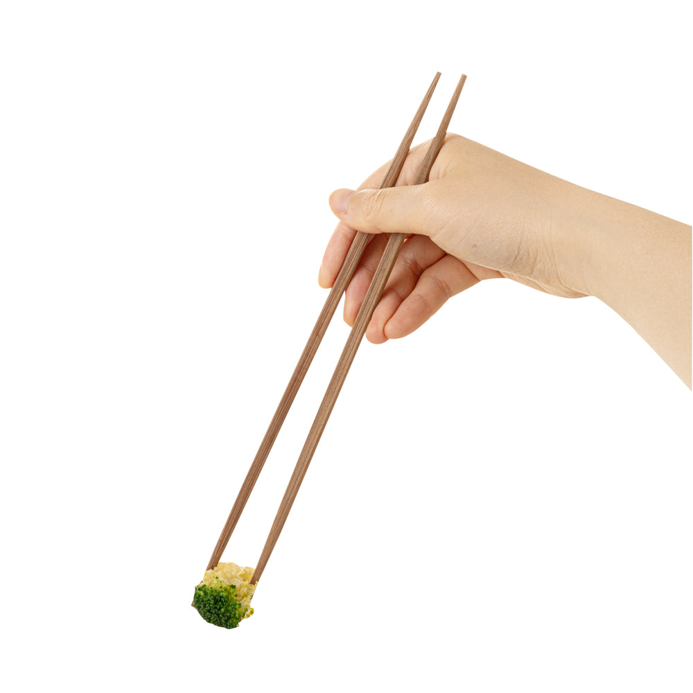 Premium Bamboo Contour Chopsticks - Natural Brown, 10.25 Inch, 100-Pack with Paper Band | Eco-Friendly Disposable Chopsticks for Sushi, Asian Cuisine & Takeout | Bulk Restaurant & Home Kitchen Supplies