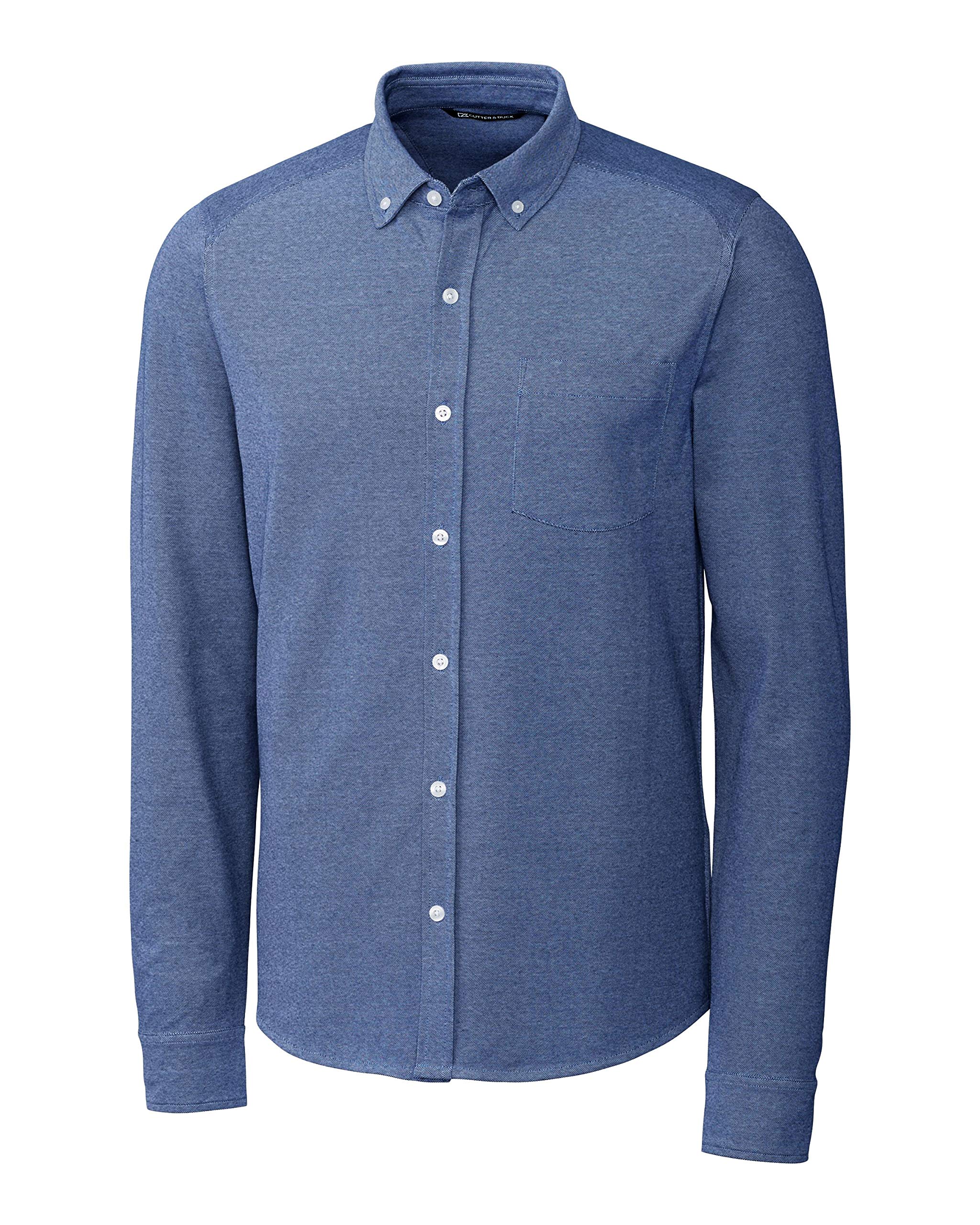 Cutter & Buck Men's Big & Tall Long Sleeve Button-Down Oxford Shirt - Comfortable Business Casual & Office Wear for Tall Men