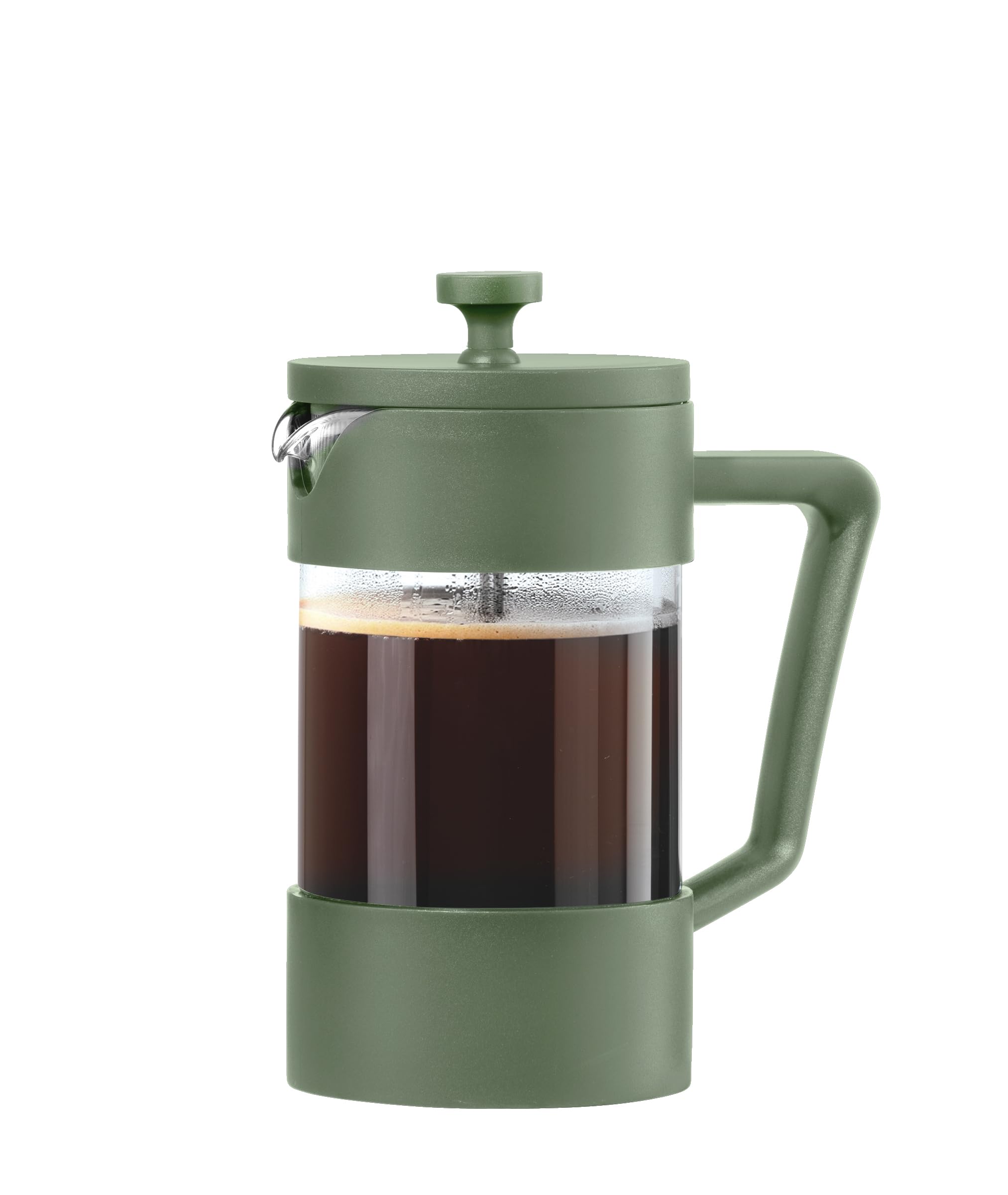 Premium Oggi Borosilicate Glass French Press Coffee Maker - 20oz (5 Cup) Capacity, Single Serve Coffee Press with Stainless Steel Lid & Plunger | Perfect for Home, Office & Camping | Great Coffee Gift Idea in Green