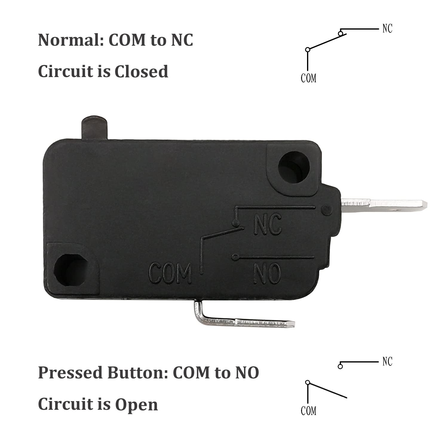 KW3AT-16 Microwave Oven Door Switch Replacement Part - 16A 125VAC, Compatible with KW3A-16, Normally Closed (1Pc) - Perfect for Microwave Repair & Maintenance at Home