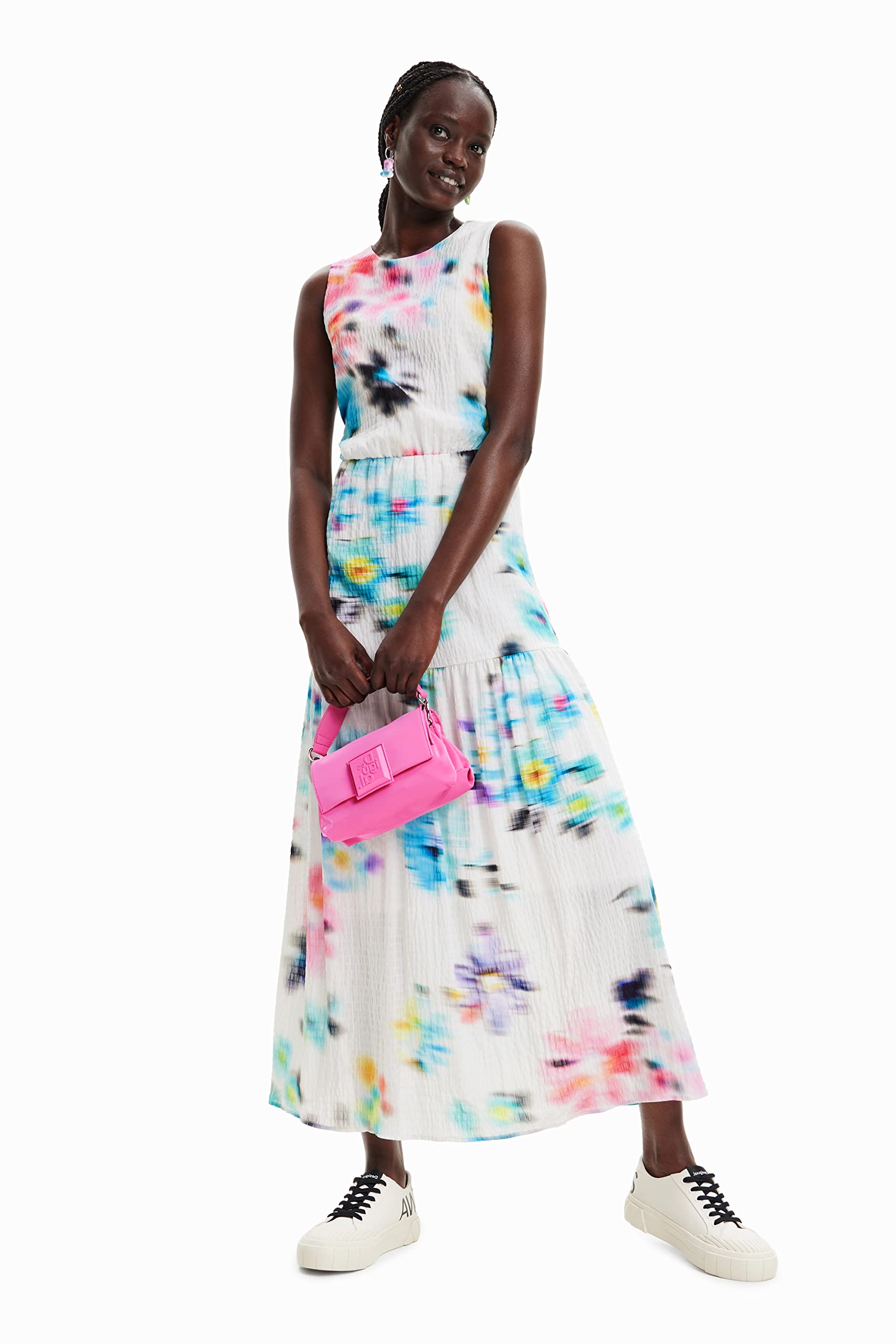 Desigual Women's Sleeveless Woven Dress - Lightweight Summer Maxi Dress for Beach, Vacation & Casual Outings