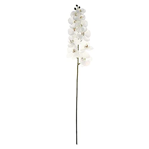 40 Inch Artificial Phalaenopsis Silk Orchid Flowers - Real Touch White Fake Orchid Branches for Home, Office, Wedding, Party & Event Decor - Pack of 2 - Perfect for Centerpieces, Vase Arrangements & Wall Decor