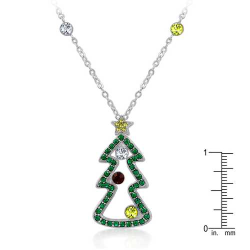 Elegant Cubic Zirconia Christmas Pendant Necklace - Perfect Gift for Holiday Parties & Festive Celebrations