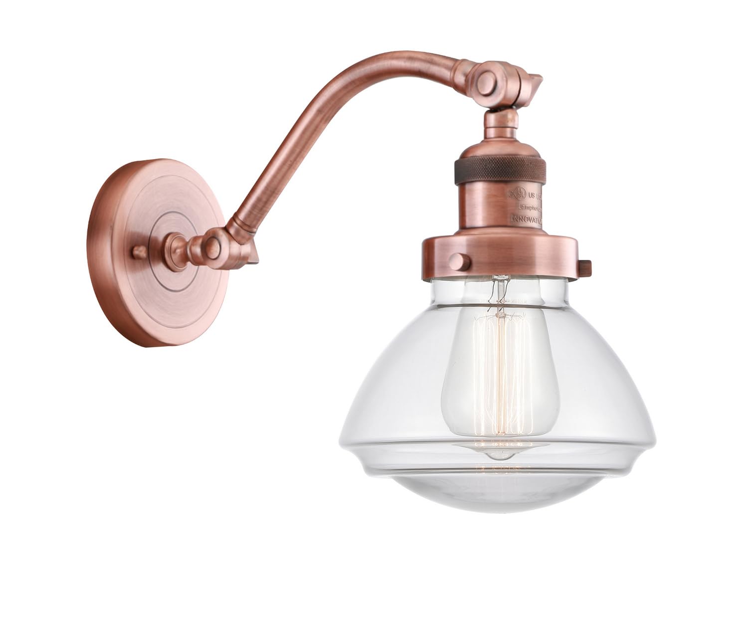 515-1W-AC-G322-LED Vintage Edison Bulb 1 Light Cord Set in Antique Copper - Perfect for Industrial Pendant Lighting, Cafe Decor & Home Bar Ambience