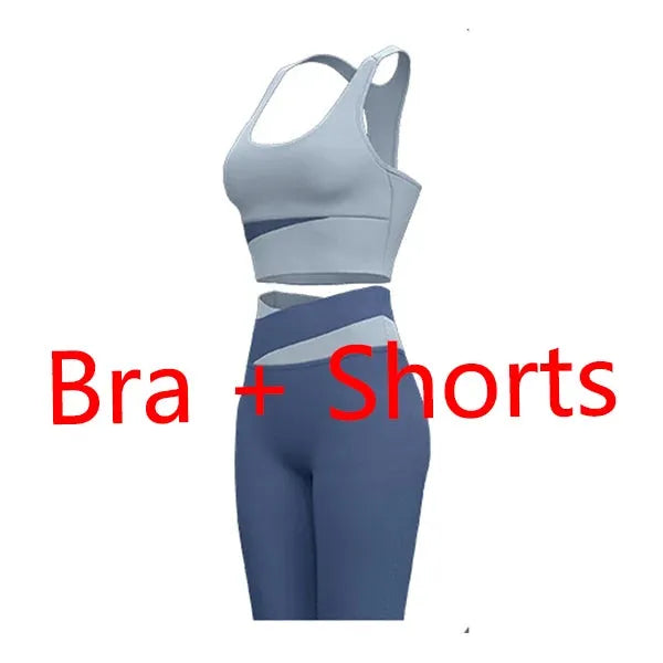 Women's Yoga Set - Sexy Sports Bra & High Waist Leggings 2-Piece Workout Outfit | Gym Clothes for Yoga, Pilates & Fitness Training | Breathable Athletic Sportswear for Women