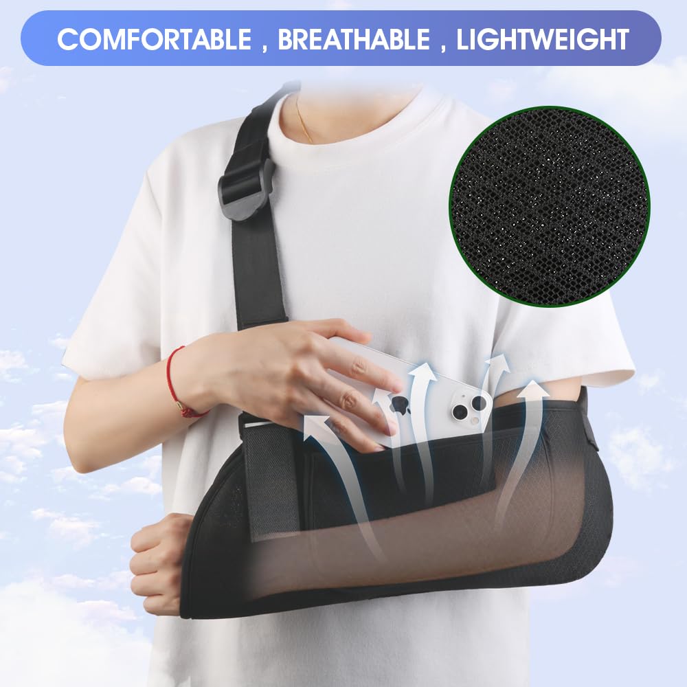 Medical Arm Sling & Shoulder Immobilizer Brace for Torn Rotator Cuff, Broken/Dislocated Shoulder - Adjustable Support for Left & Right Arm, Men & Women (Ideal for Sports Injuries, Post-Surgery Recovery & Daily Mobility)