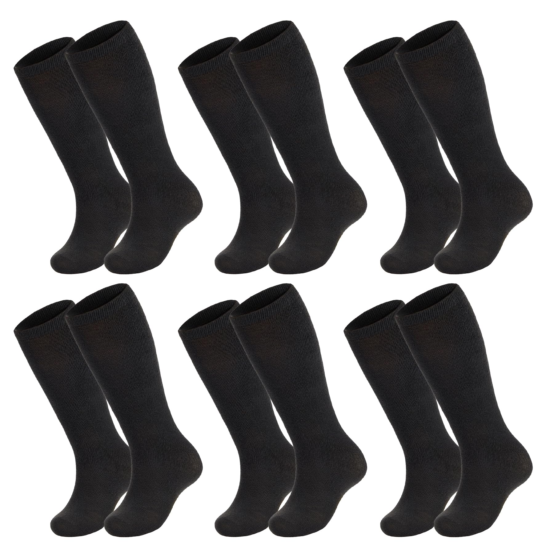 Zando 6 Pairs Youth Soccer & Baseball Socks - Knee High Athletic Socks for Boys & Girls - School Uniform & Sports Team Socks - Breathable Long Tube Socks for Soccer, Baseball, School & Outdoor Activities
