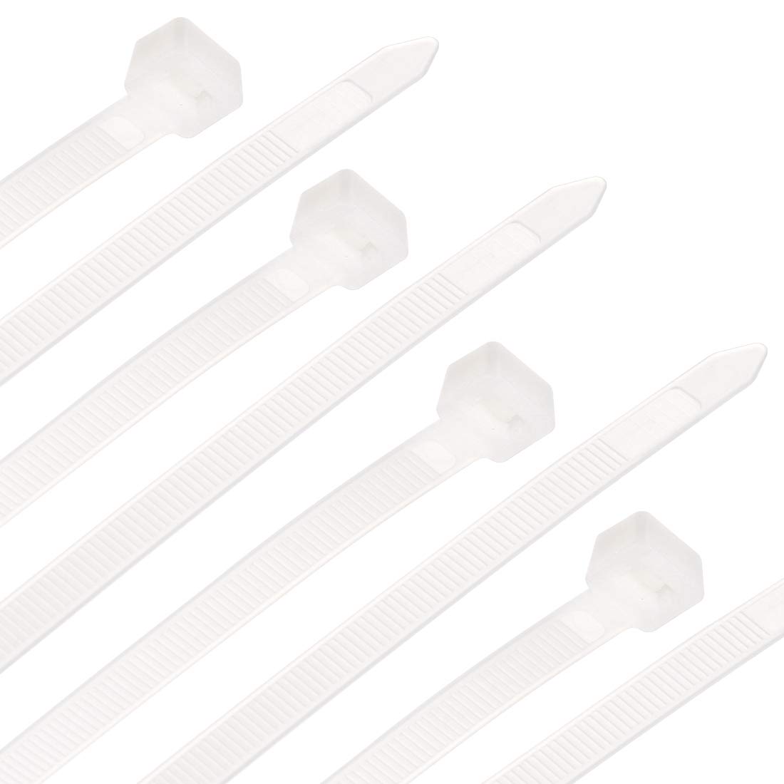 uxcell 20 Inch Nylon Self-Locking Cable Ties - 0.2 Inch Width, White (50 Pack) - Heavy Duty Zip Ties for Organizing Wires, Bundling Cables & DIY Projects