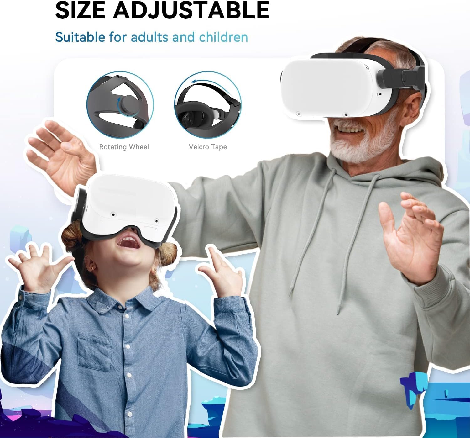 Adjustable Head Strap for Oculus Quest 2 VR Headset - Elite Strap Replacement with Enhanced Support & Comfort for Long Gaming Sessions, VR Movies & Virtual Reality Experiences