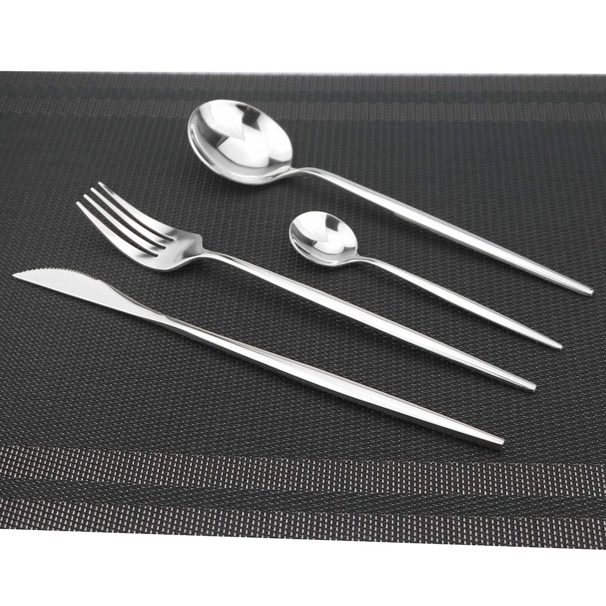 Premium Gugrida 24-Piece Stainless Steel Silverware Set - 18/10 Mirror Polished Cutlery (6 Forks, 6 Spoons, 6 Knives) for Elegant Dining, Family Gatherings & Daily Use - Dishwasher Safe Durable Flatware Set for Home, Restaurant & Party