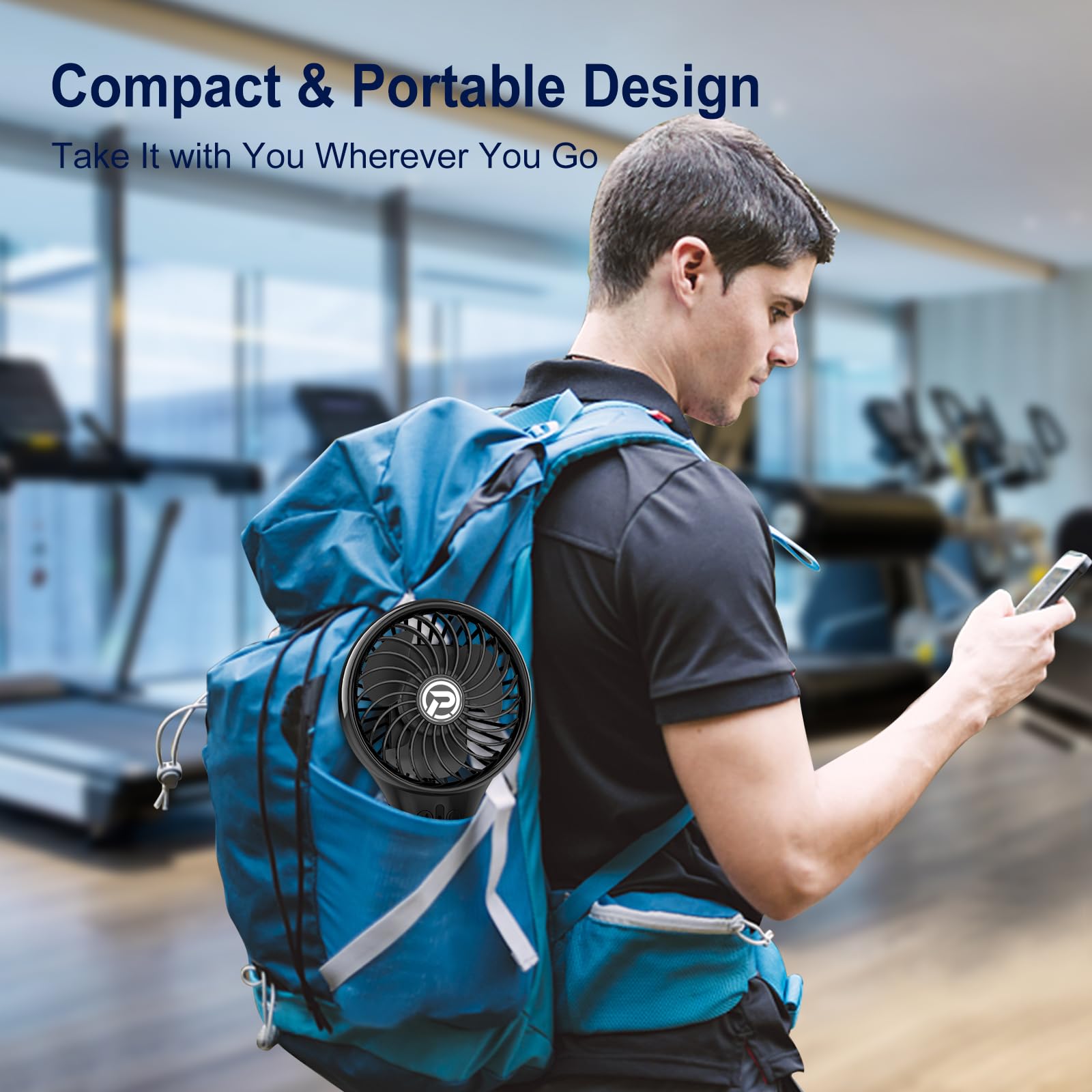 MORECORE Auto Oscillating Clip Fan for Exercise Bike & Treadmill - Portable Rechargeable Battery Fan with Flexible Tripod Stand - Perfect for Gym Workout, Home Fitness Equipment & Indoor Cycling - Stay Cool During Cardio Training & Workout Sessions