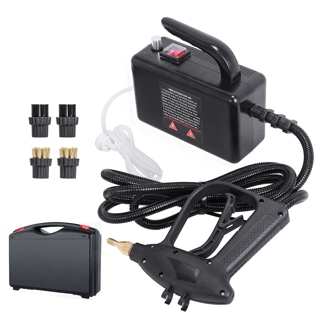 ZUKETANG 1700W/2600W Handheld Steam Cleaner - Multi-Purpose Electric Pressure Washer with Brush Attachments for Deep Cleaning Kitchen, Car, Home & Office - Portable Steam Machine for Stubborn Stains & Sanitizing (110V)