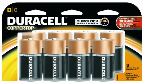 Duracell Coppertop Alkaline D Batteries - 8 Count Pack | Long-Lasting Power for Flashlights, Toys, and Electronic Devices