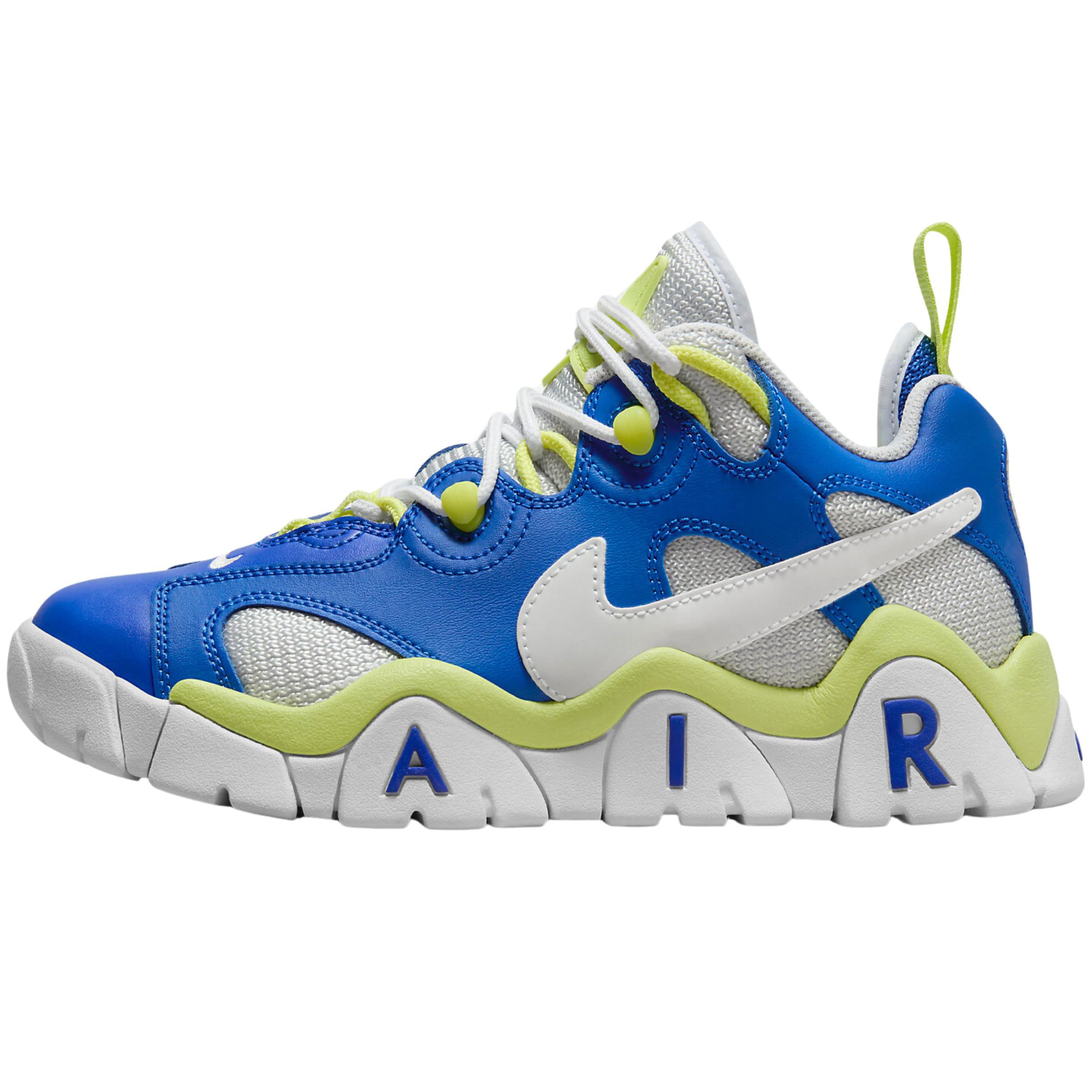 Nike Air Barrage Low Big Kids' Sneakers - Game Royal/Light Lemon Twist/Photon Dust/White (FN6972-480) | Lightweight Basketball Shoes for Boys & Girls | Perfect for School, Sports & Casual Wear