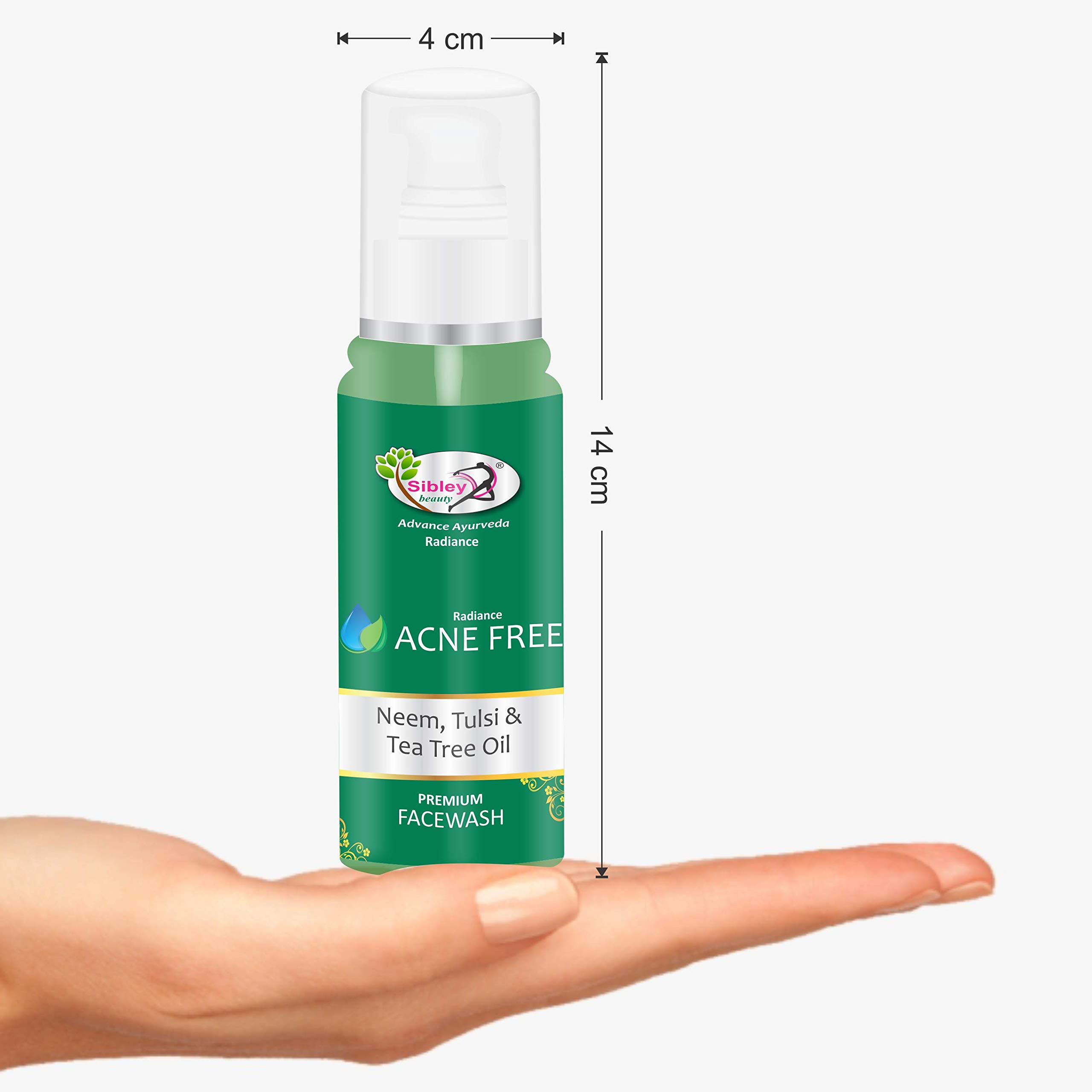 Neem Tulsi Tea Tree Oil Acne Face Wash for Clear Skin - 100ml Gentle Cleanser for Men & Women - Fights Breakouts & Blemishes - Perfect for Daily Skincare Routine & Acne-Prone Skin