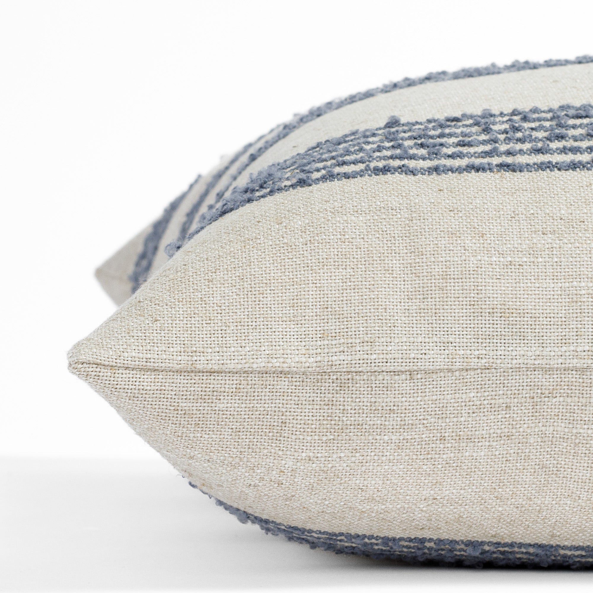 Finn Stripe 22x22 Decorative Throw Pillow Cover - Soft Denim Blue & White Striped Cushion for Sofa, Bed, or Chair - Perfect for Living Room, Bedroom & Home Decor