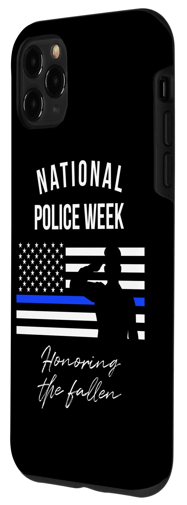 iPhone 11 Pro Max Case with Thin Blue Line & USA Flag Design - Durable Protective Cover for Police Officers, First Responders & Military Personnel - Perfect for National Police Week, Daily Duty & Patriotic Support