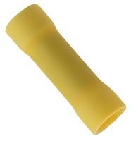 Multicomp MC29373 Yellow Butt Splice Crimp Terminal - 10 Pack for Automotive, Marine & Electrical Wiring Connections