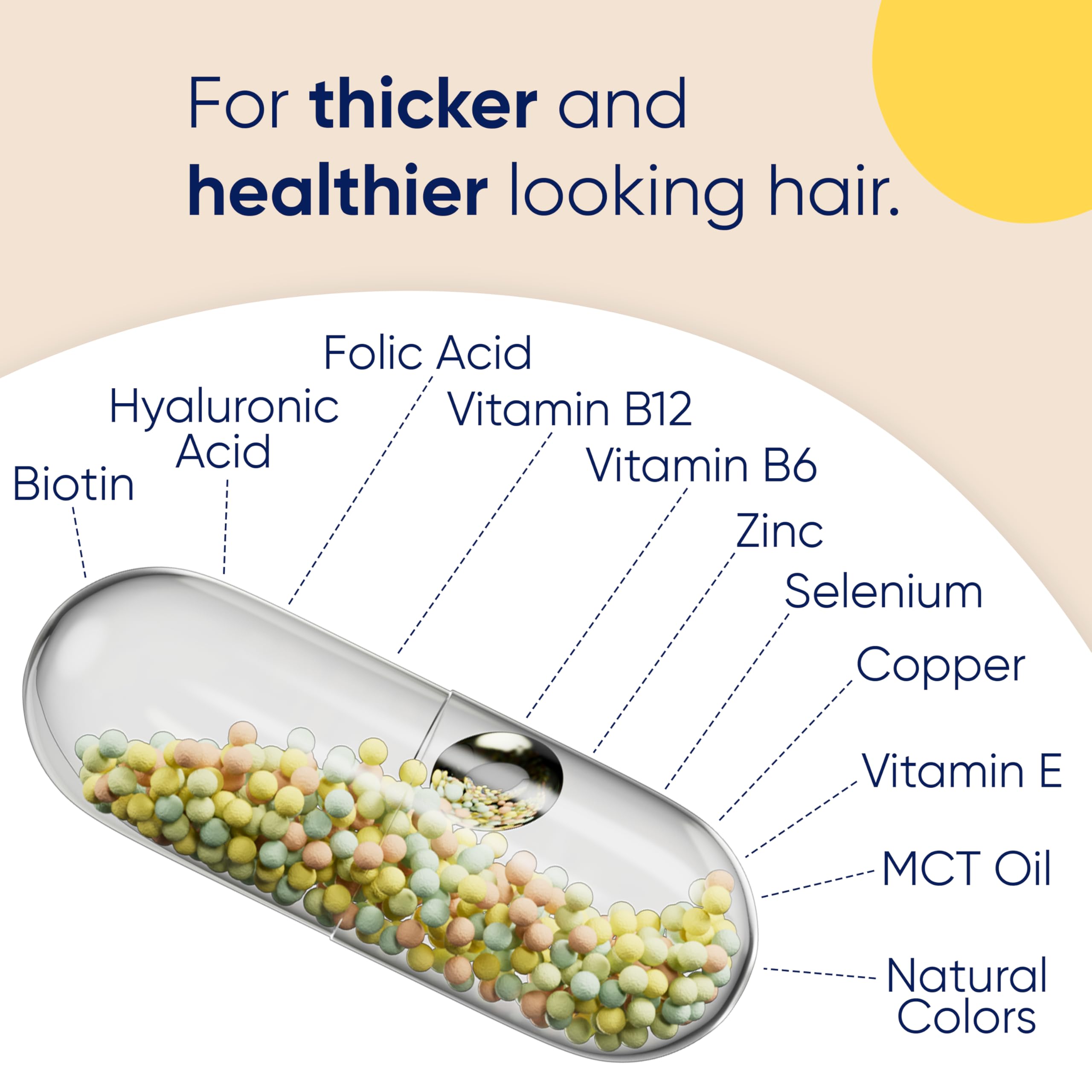Moerie Hair Growth Supplement for Women & Men - Biotin, Q10 & Minerals for Thicker, Fuller Hair & Hair Loss Treatment - Advanced Beadlet Delivery System - 120 Pills - Perfect for Daily Hair Care & Scalp Health Routine