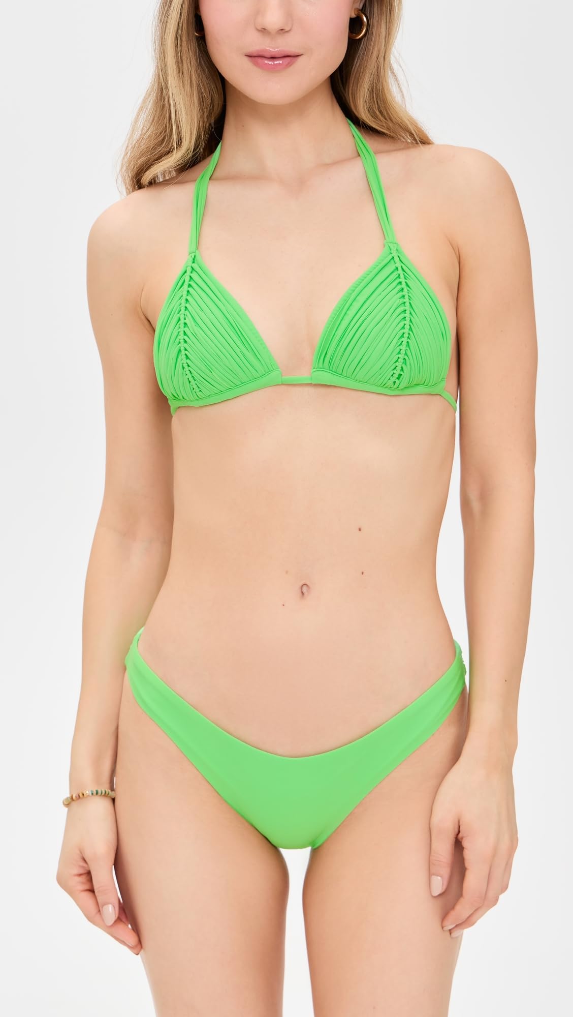 PQ Swim Women's Isla Triangle Bikini Top - Adjustable Back Tie Closure, Removable Padding, Soft Swimwear for Beach & Pool | Perfect for Vacation, Swimming, Sunbathing