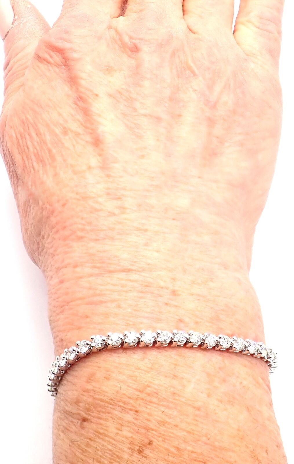 Authentic Tiffany & Co Victoria Platinum 4.49ct Diamond Tennis Bracelet for Women - Luxury Jewelry Gift for Anniversary, Wedding & Special Occasions