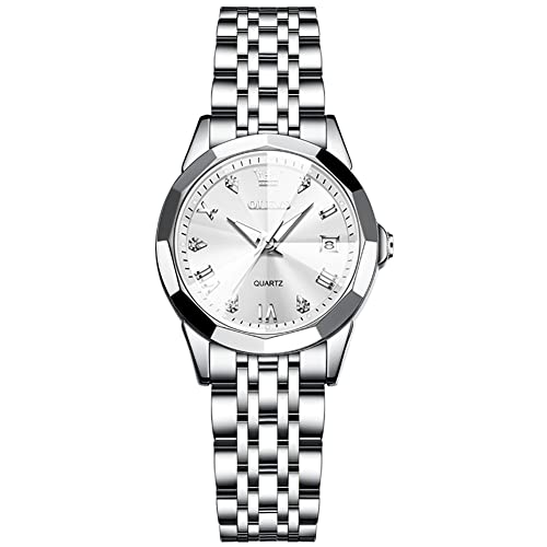 Silver Tone White Dial