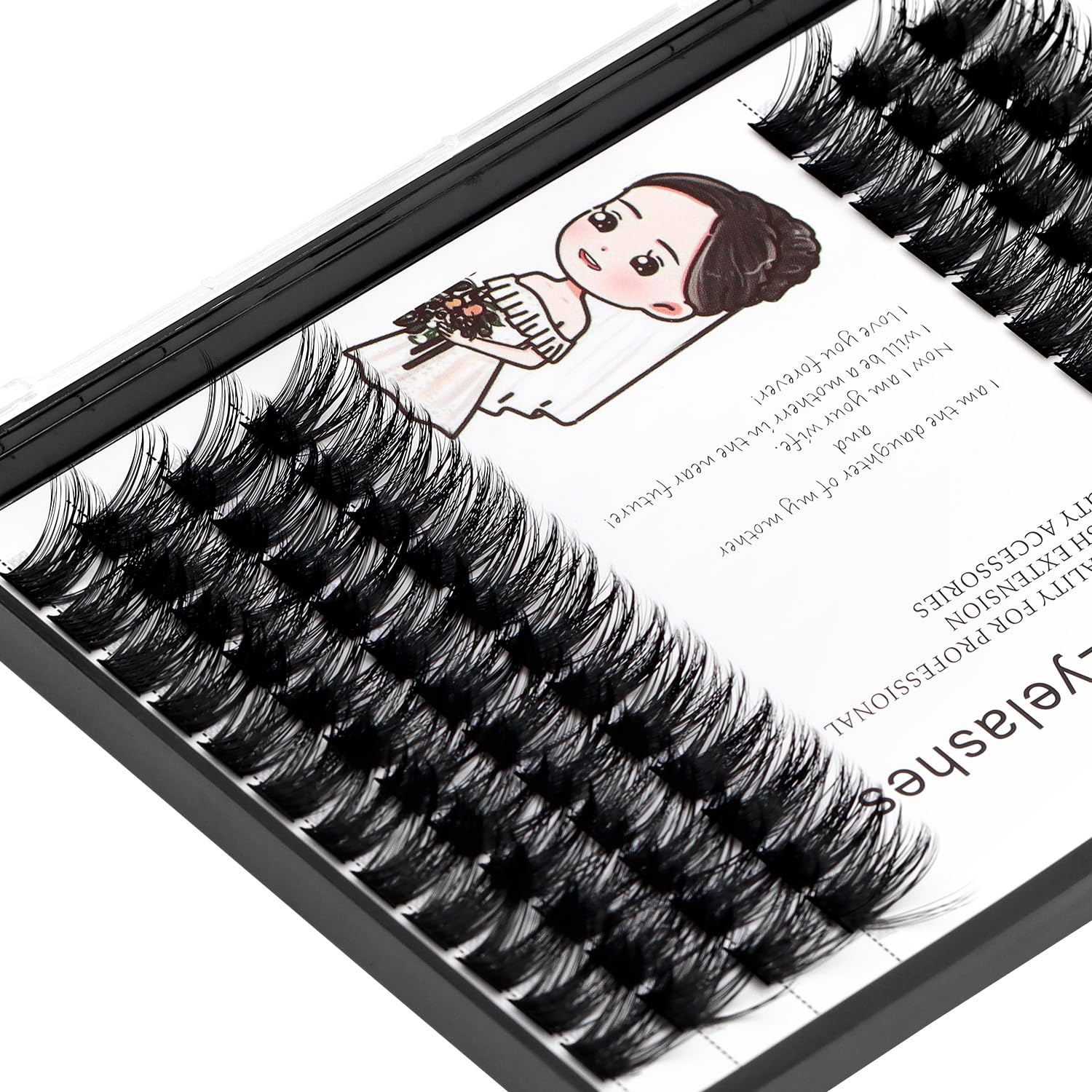 Bodermincer 84 Clusters Voluminous D-Curl False Eyelashes Set - Wide Cluster DIY Individual Lash Extensions for Women (18mm) | Perfect for Bridal, Party & Night Out Makeup